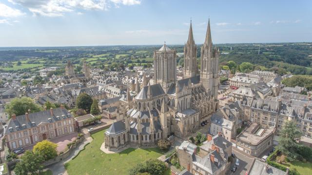 Cathédrale de Coutances vue du ciel