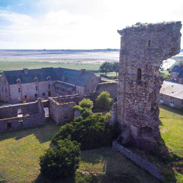 Château de Regnéville sur Mer vu du ciel