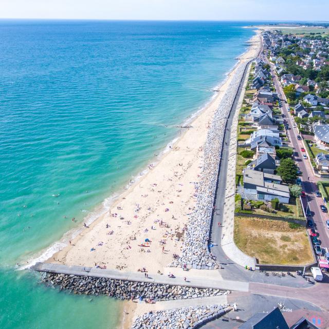 Plage d'Agon-Coutainville vue du ciel