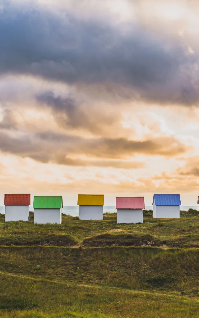 Cabines de plage de Gouville sur Mer