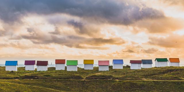 Cabines de plage de Gouville sur Mer