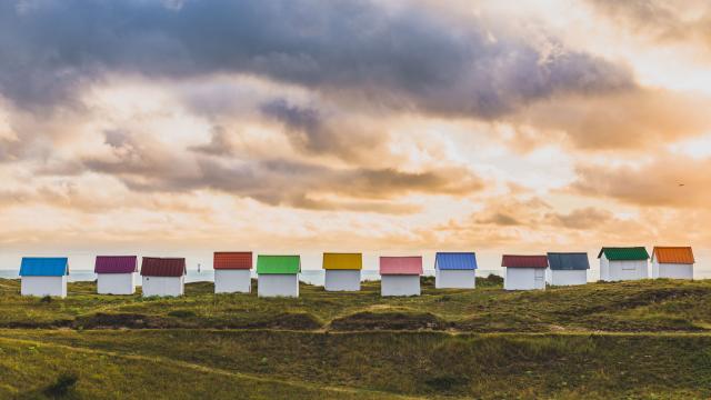 Cabines de plage de Gouville sur Mer