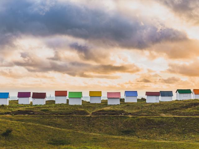 Cabines de plage de Gouville sur Mer