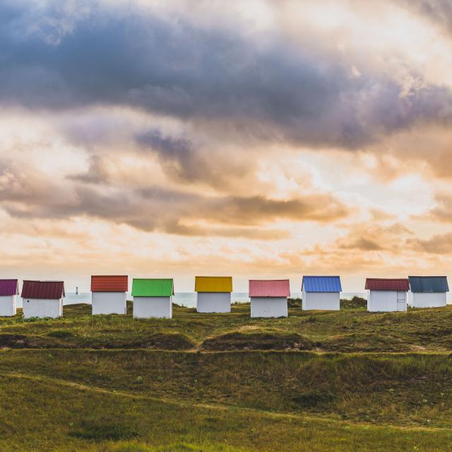 Cabines de plage de Gouville sur Mer