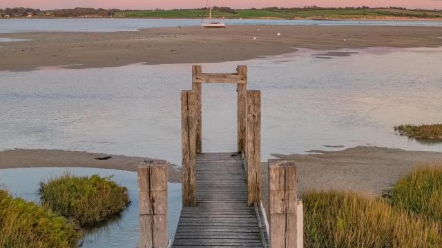 Vue depuis le ponton de la Pointe d'Agon à Agon-Coutainville