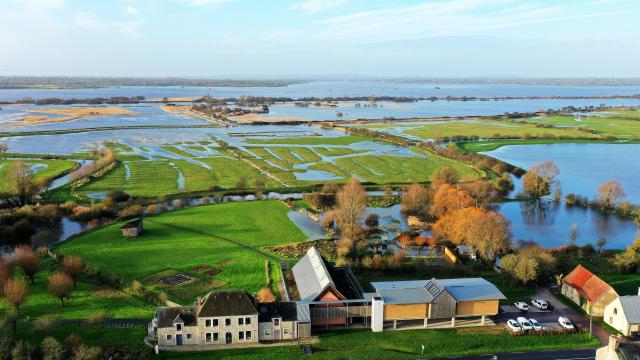 Les marais du Cotentin vus du Ciel