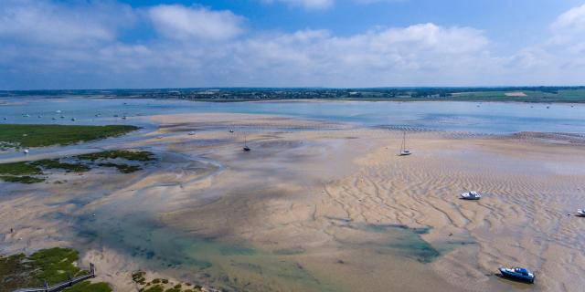 Havre De Regnéville a marée basse vu du ciel