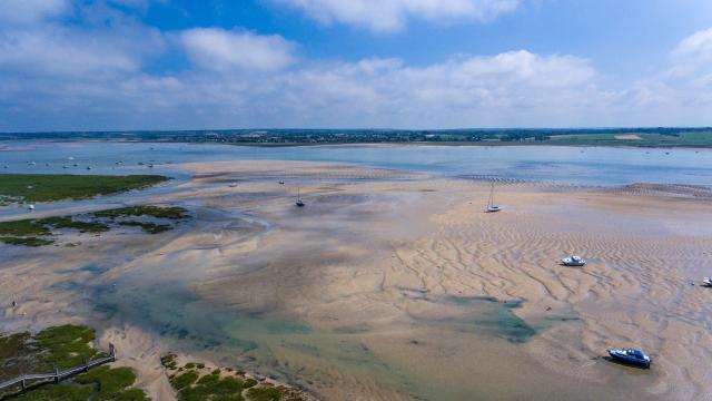 Havre De Regnéville a marée basse vu du ciel