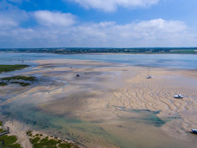 Havre De Regnéville a marée basse vu du ciel