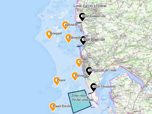 Zones De Pêche à Coutances mer et bocage