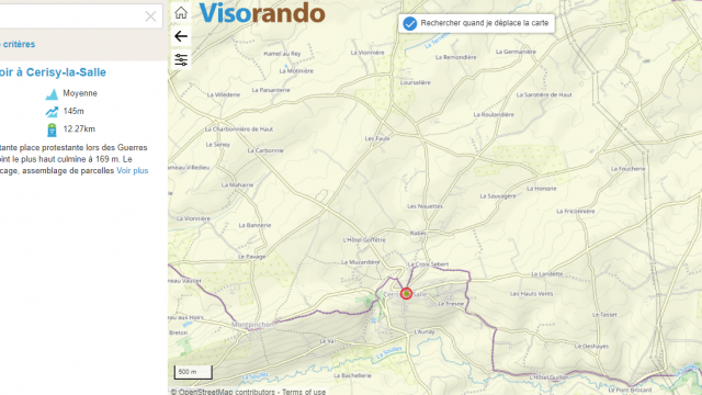 Zone de recherche des randonnées pédestre viso rando et coutances tourisme