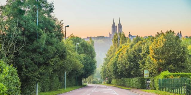 Vue sur Coutances et sa cathédrale