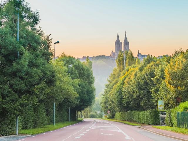 Vue sur Coutances et sa cathédrale