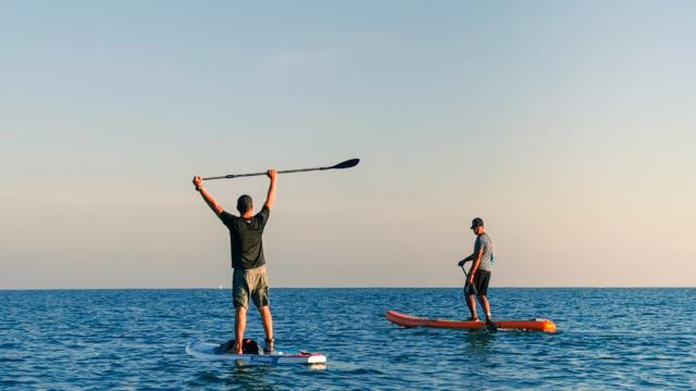 Stand-up paddle en mer