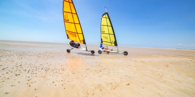 Char à voile sur la plage