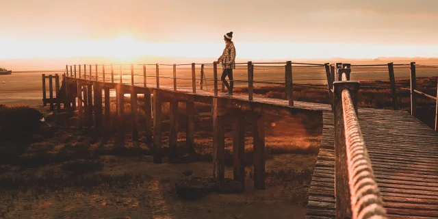 La pointe d'Agon au coucher de soleil